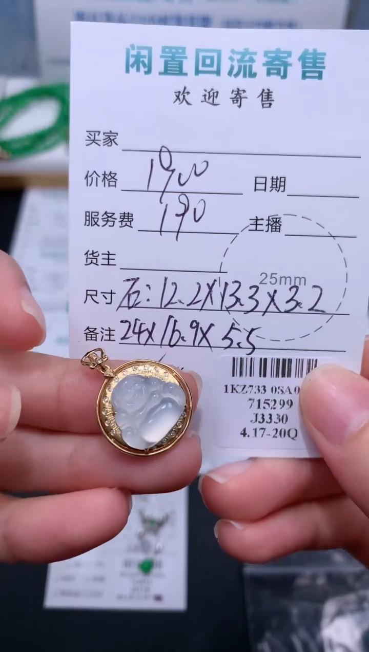翡翠18K金镶嵌颈饰模式推广期24小时鉴赏期