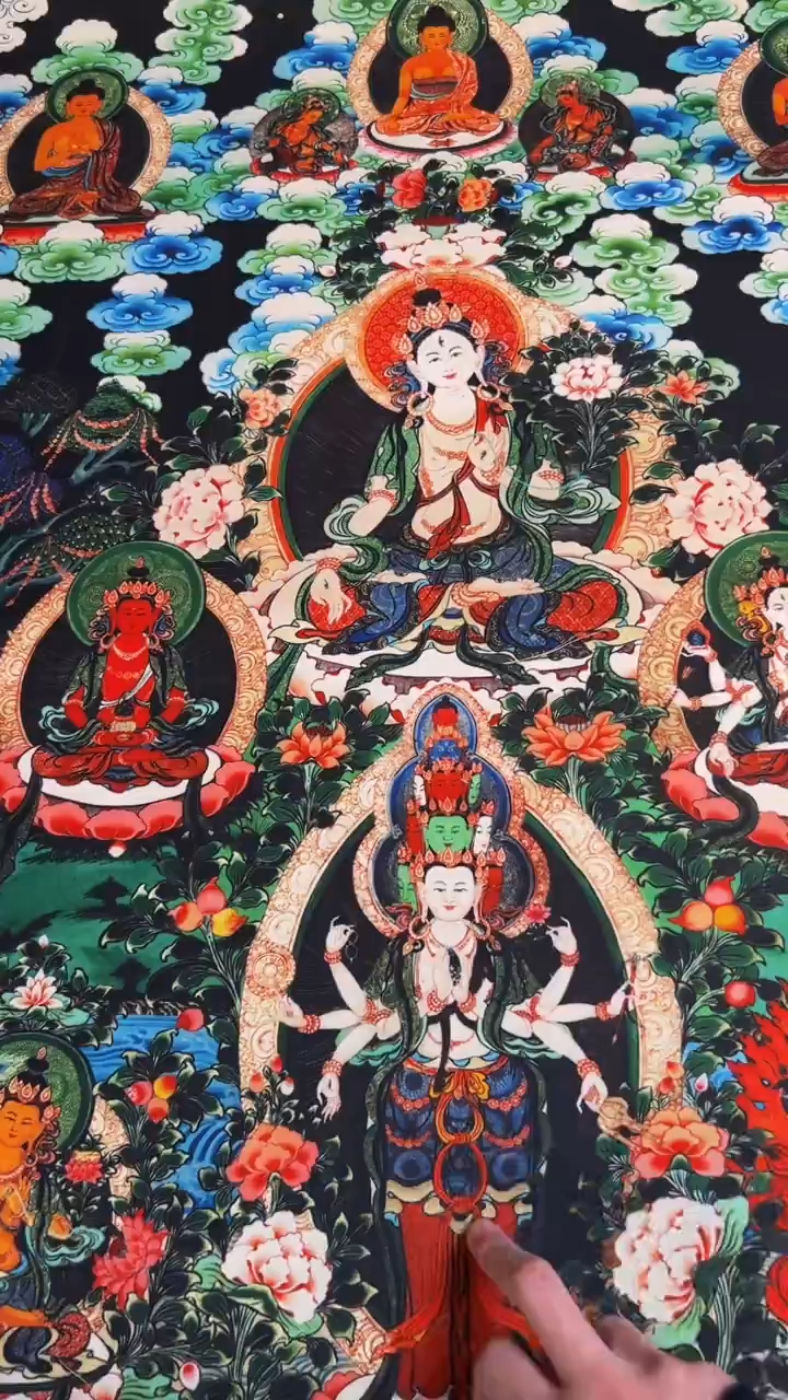 装裱画精品手绘唐卡链接--A050