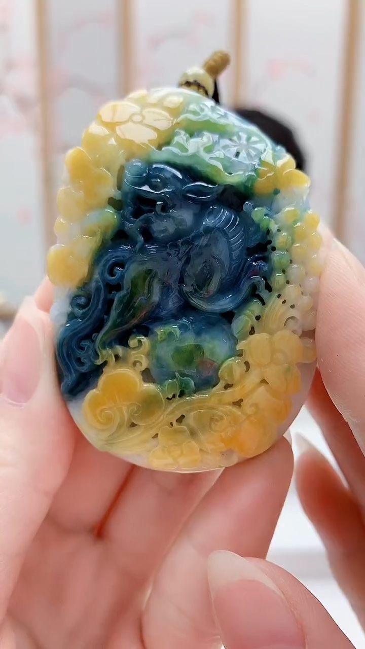 未镶嵌定制翡翠5060ry-毛货挂件82