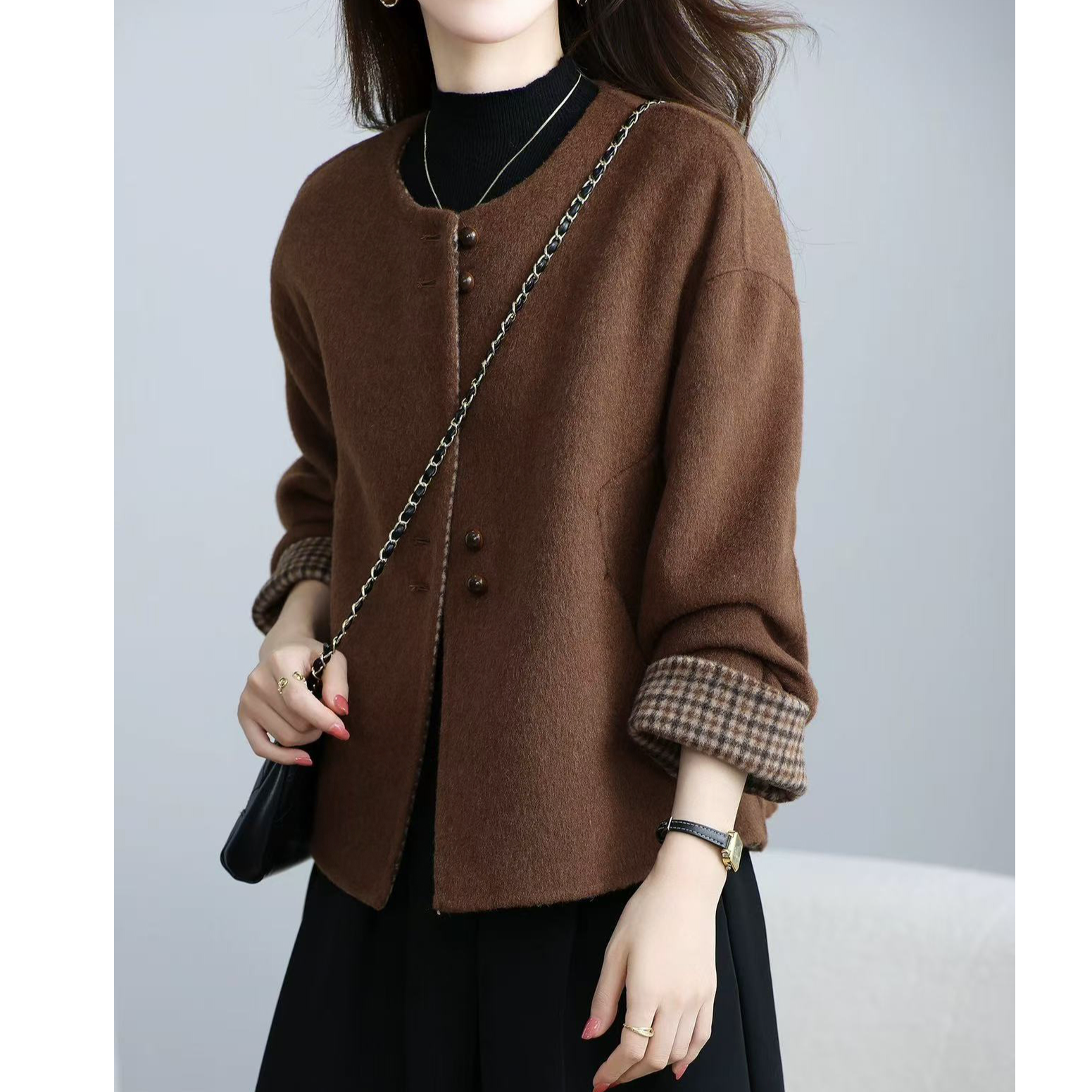 无印心匠k1281 秋冬洋气时尚气质羊毛外套 A668