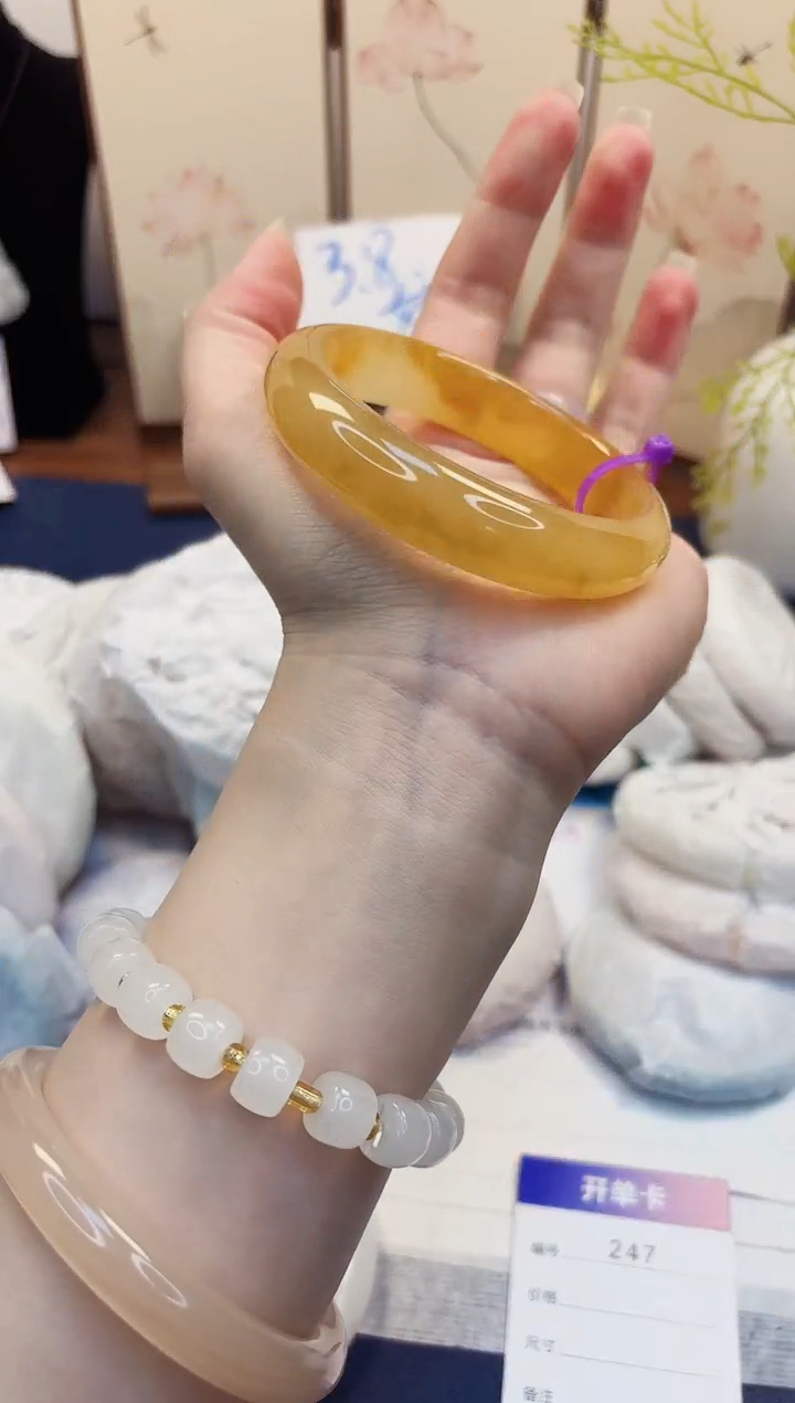 【闪购商品】石英质玉手镯未镶嵌247-财气镯-圈口60