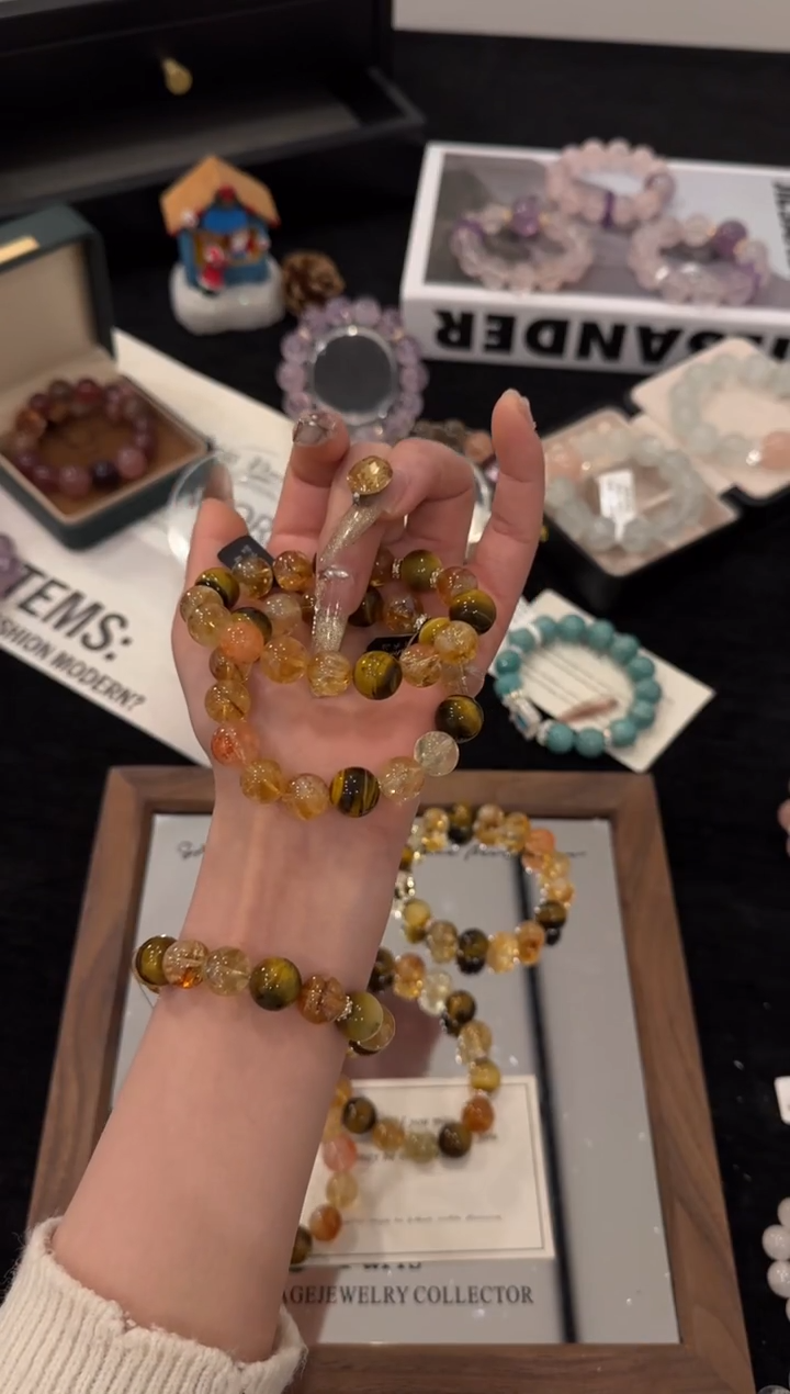 合金手链水晶黄塔晶多宝x3489