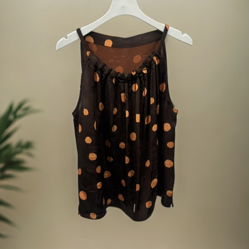 桑蚕丝香云纱吊带背心外穿内搭时尚洋气妈妈装夏季透气舒适