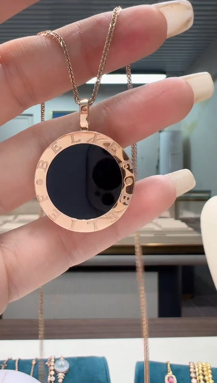 【闪购商品】玛瑙/玉髓吊坠(不含链)18K金镶嵌双面黑红大饼吊坠