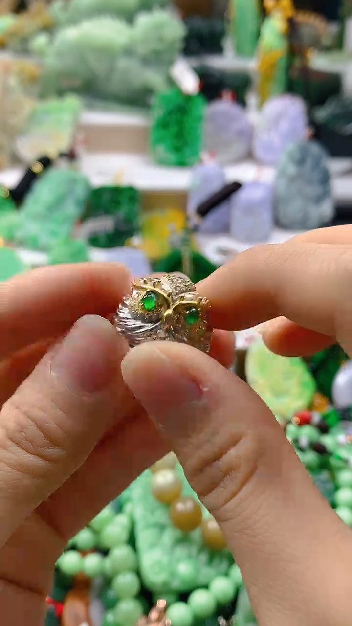 颈饰银S925镶嵌翡翠天然缅甸a货翡翠圈口可调节