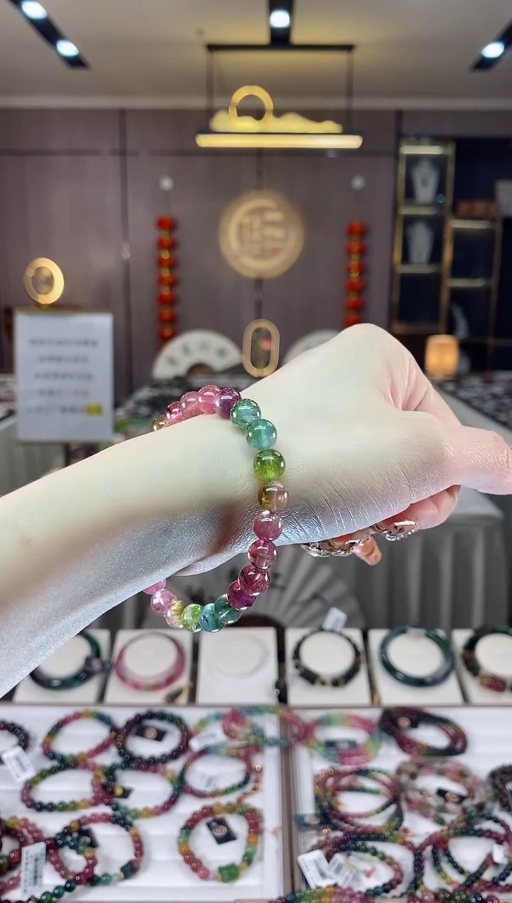 【闪购商品】碧玺西瓜单圈手串7mm+未镶嵌一物一证dan