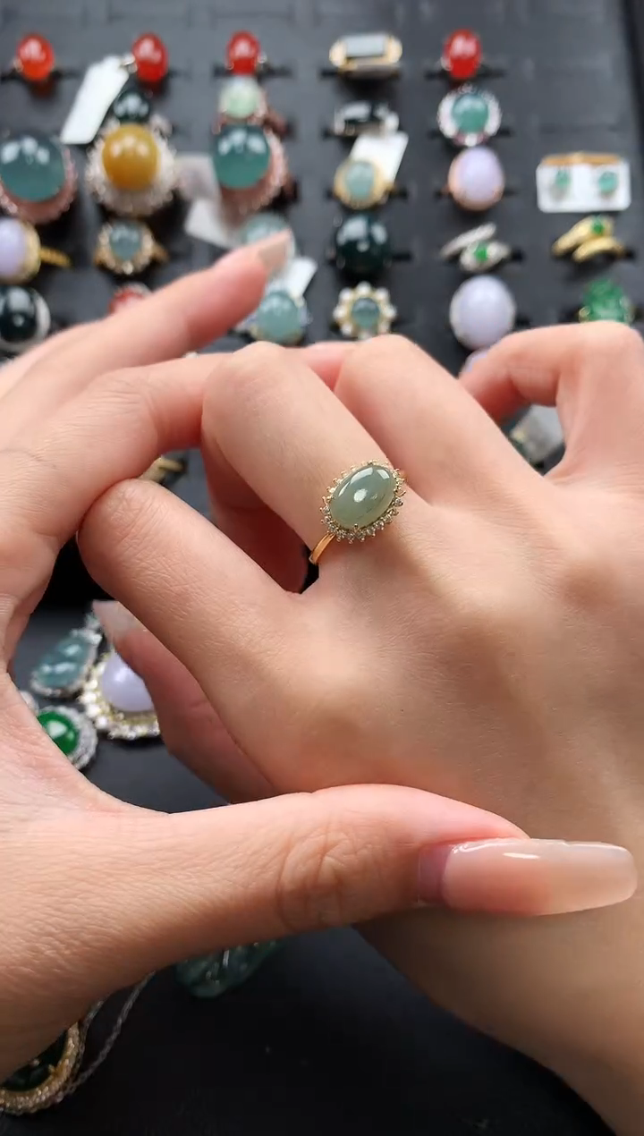 【闪购商品】翡翠戒指银S925镶嵌5465445