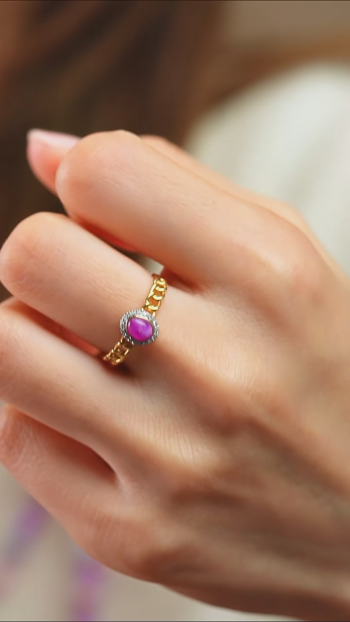 18K金镶嵌苏纪石（舒俱来）戒指222