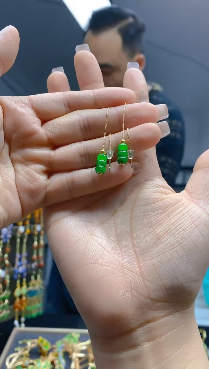 【闪购商品】翡翠耳饰合金201翡翠耳线