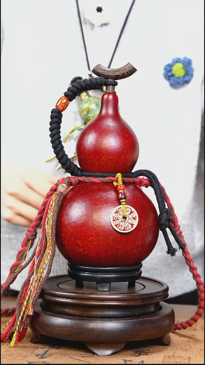 XC025藏绳款大漆酒葫芦（现货现发）-