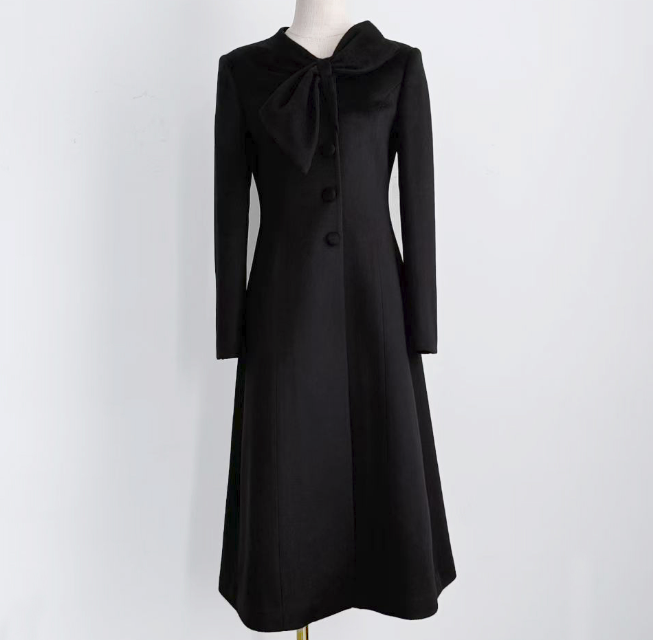 [蝶恋语]XYTF641  减龄艺术小A摆毛呢外套修身收腰秋冬气质女装