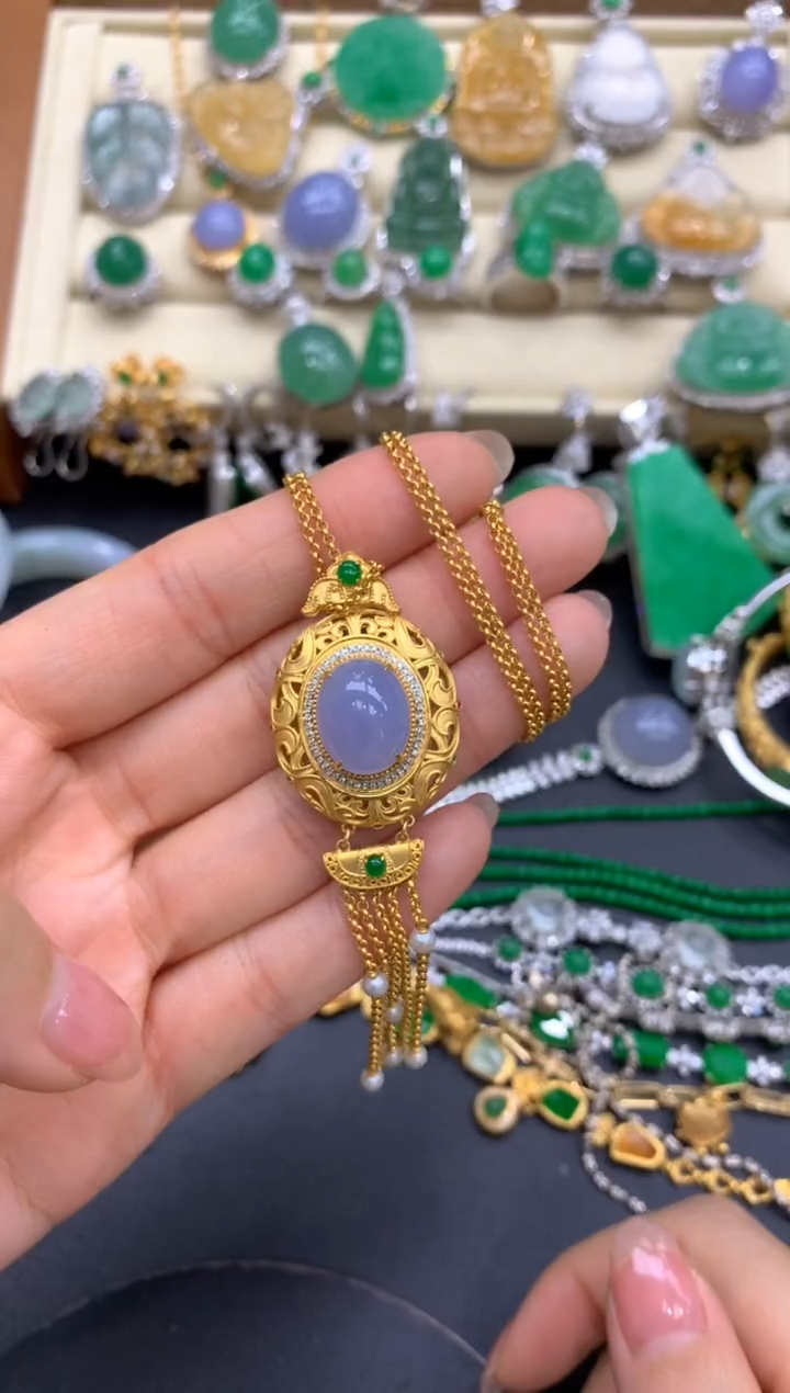 【闪购商品】翡翠颈饰18K金镶嵌523-中国好珍宝