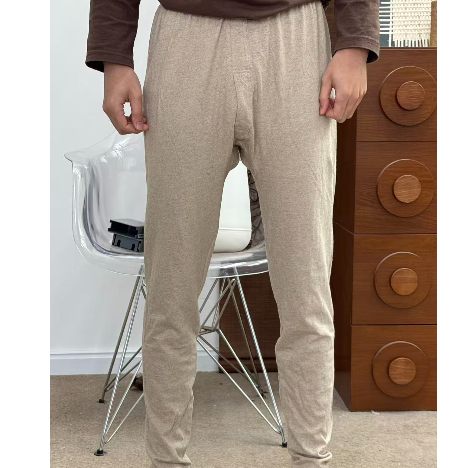 【针织打底裤】男士纯汉麻针织秋裤长裤微弹恒温透气不闷汗干爽体感