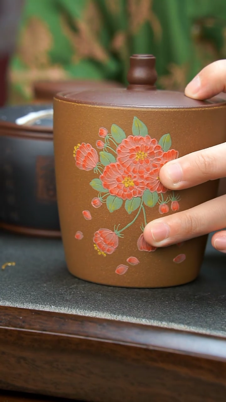 【闪购商品】紫砂茶壶紫泥花花茶叶罐