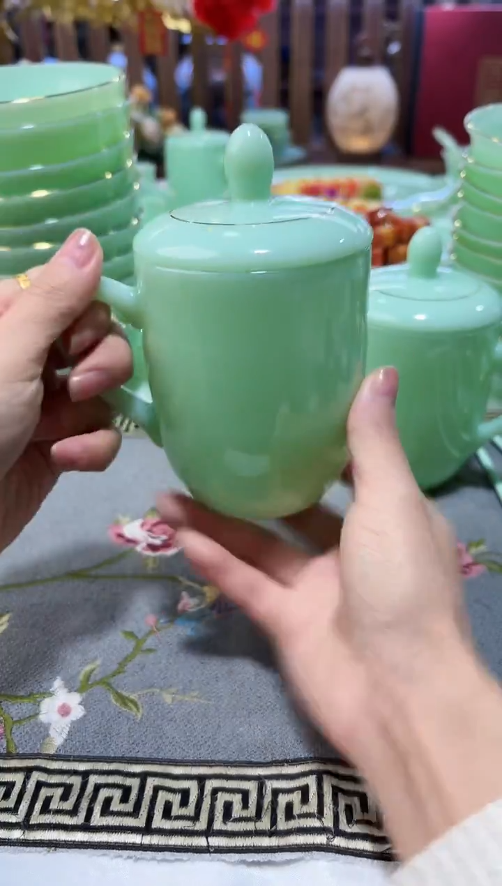 玉瓷350cc玉瓷茶杯水杯1只景德镇