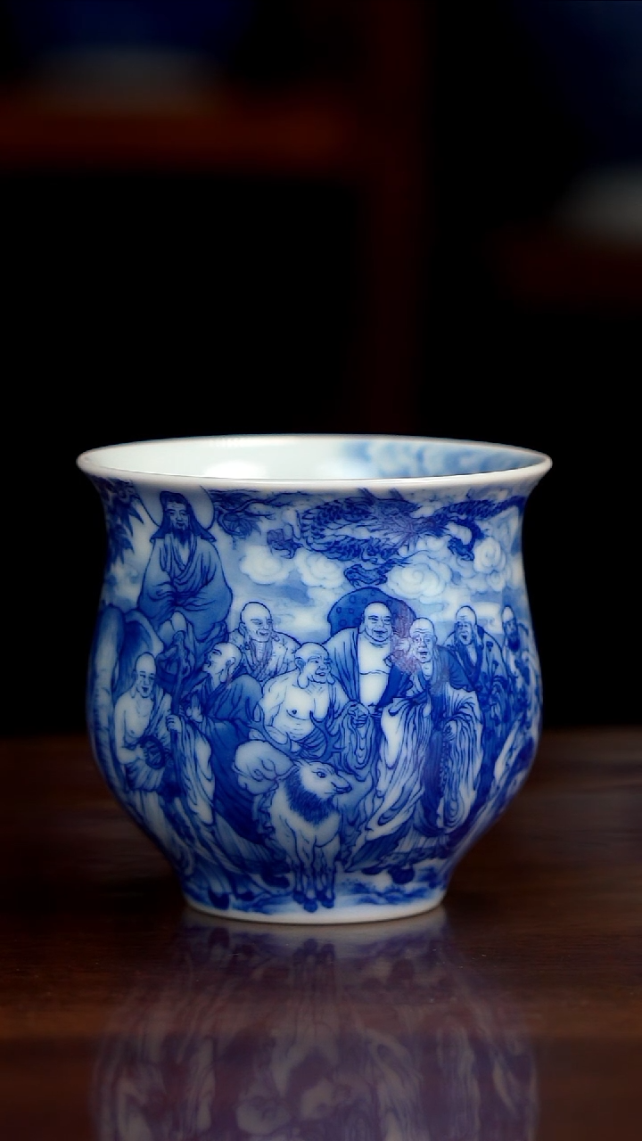 晓竹窑青花十八罗汉