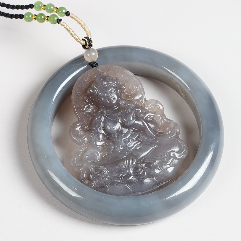 【矿姐珠宝】C0177和田玉手镯多样性发一54-60烟紫