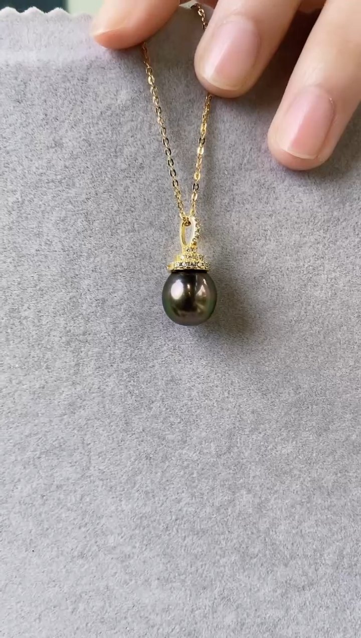 【闪购商品】海水珍珠吊坠(不含链)银S925镶嵌10-11海水珍珠吊坠