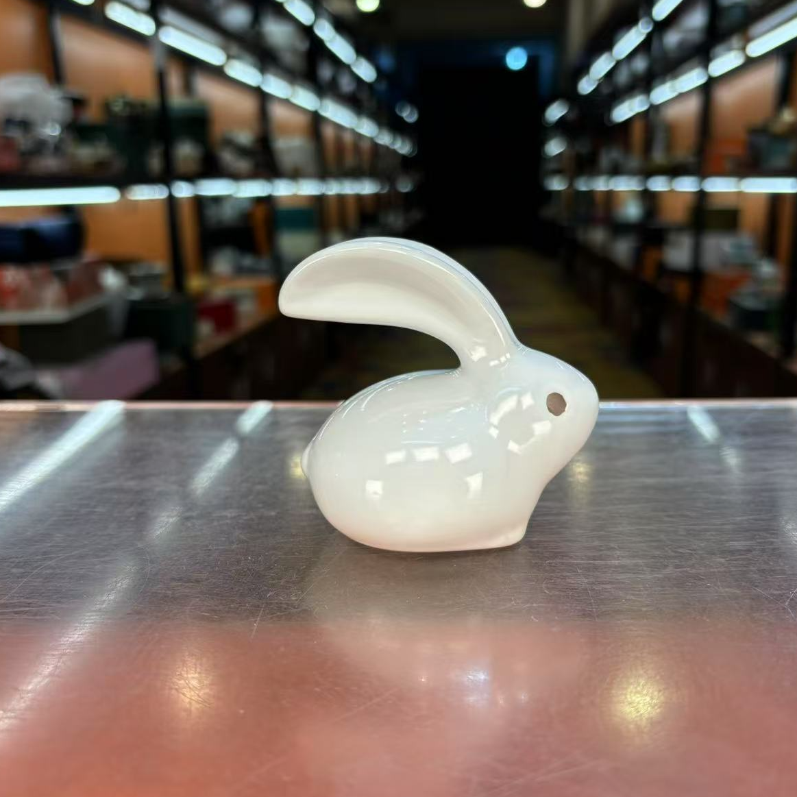 秋香茶具 月白汝窑兔子茶宠桌面茶宠摆件-5814-0824