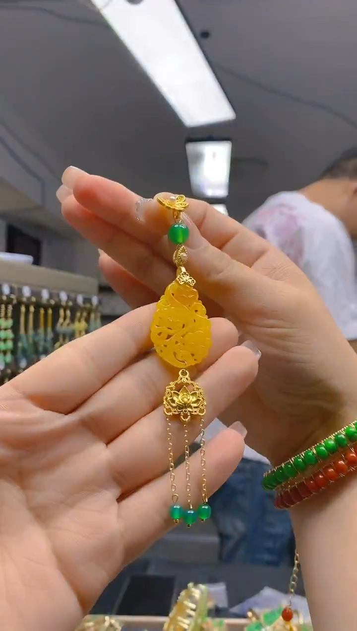 【闪购商品】翡翠耳饰合金476翡翠压襟