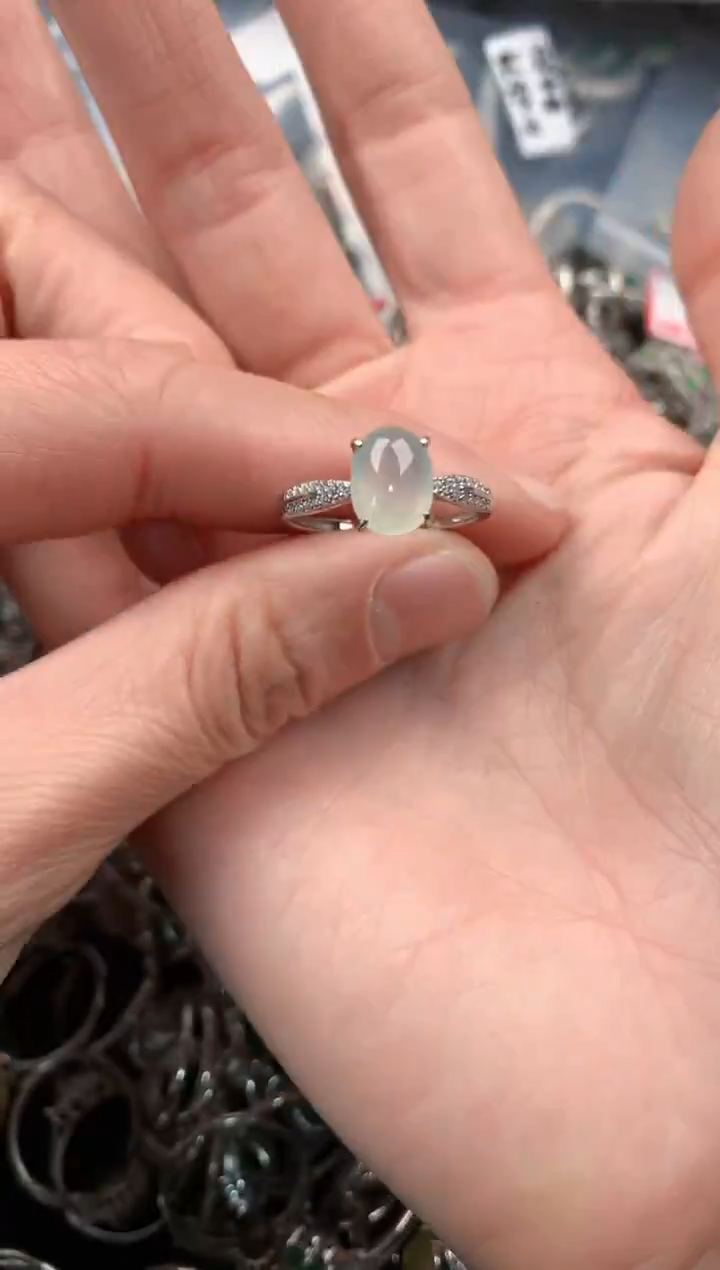 银S925镶嵌戒指翡翠555    7