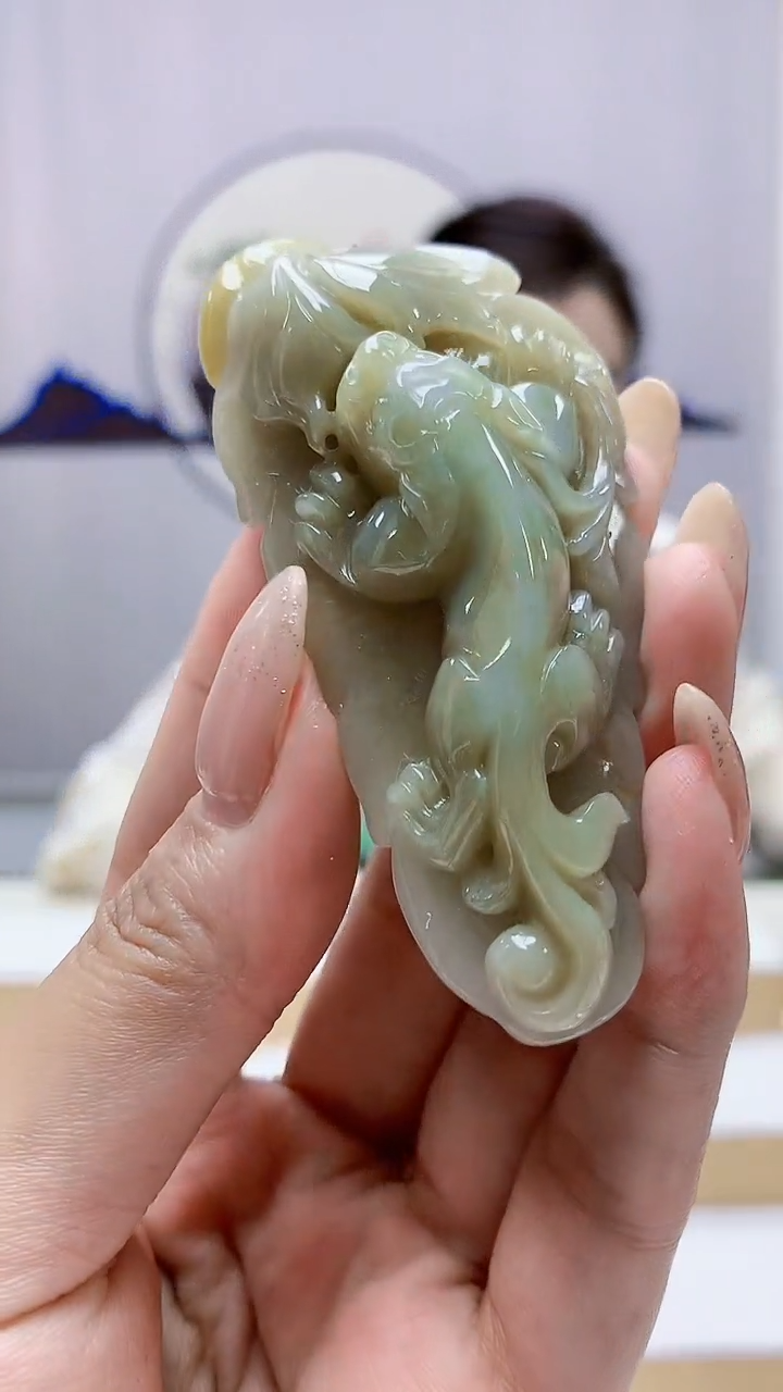 未镶嵌定制翡翠5160MM-毛货挂件23