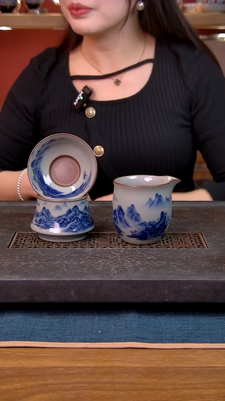 K**K简装家用款2件套 老陶泥开片纹陶瓷茶具