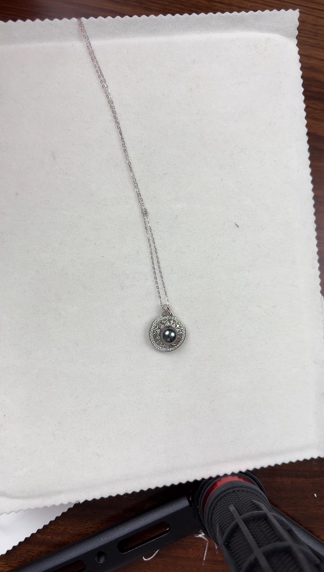 银S925镶嵌吊坠(赠链)海水珍珠银款海水大溪地珍珠吊坠