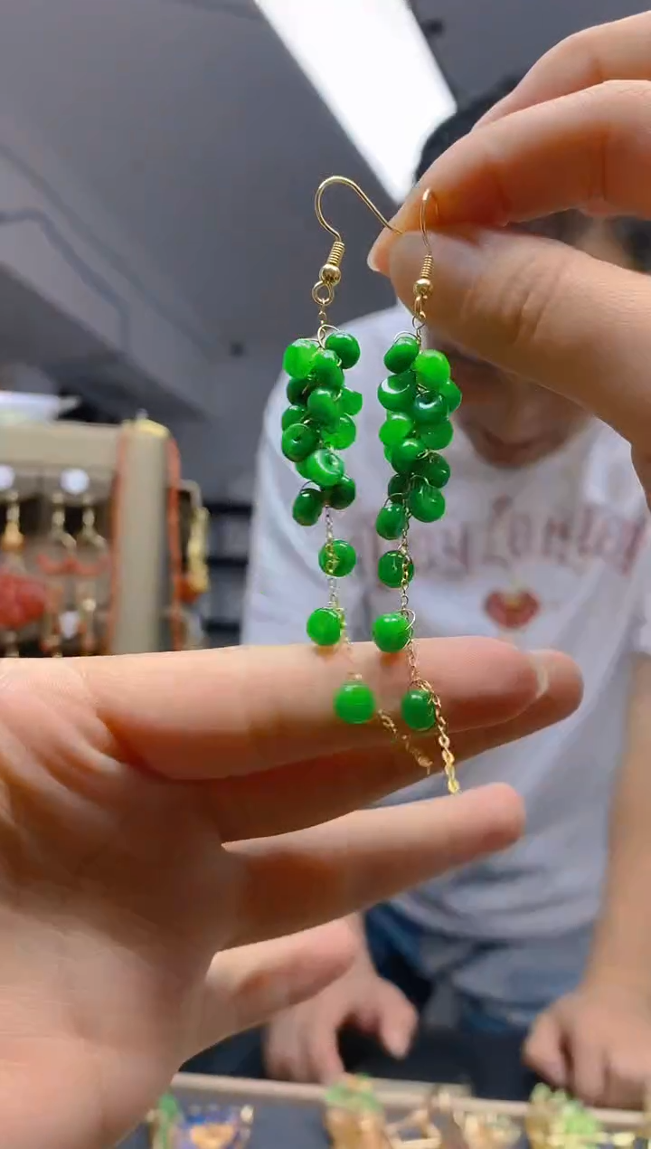 【闪购商品】翡翠耳饰合金0305翡翠耳钩