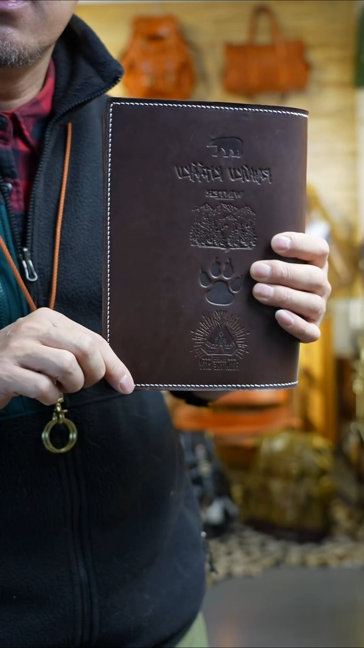 咖啡色荒野系列真皮活页a5