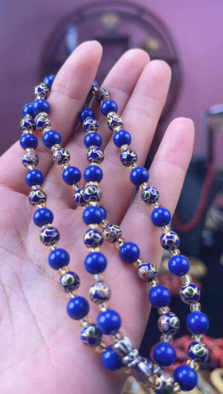 非遗 景泰蓝项链 0.6宝蓝