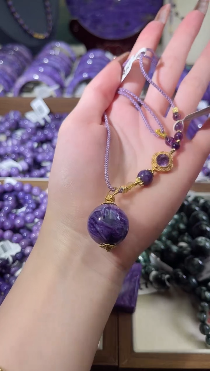 未镶嵌查罗石（紫龙晶）项链20