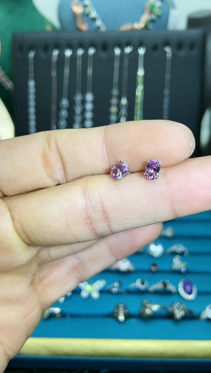 【闪购商品】水晶耳饰银S925镶嵌1121
