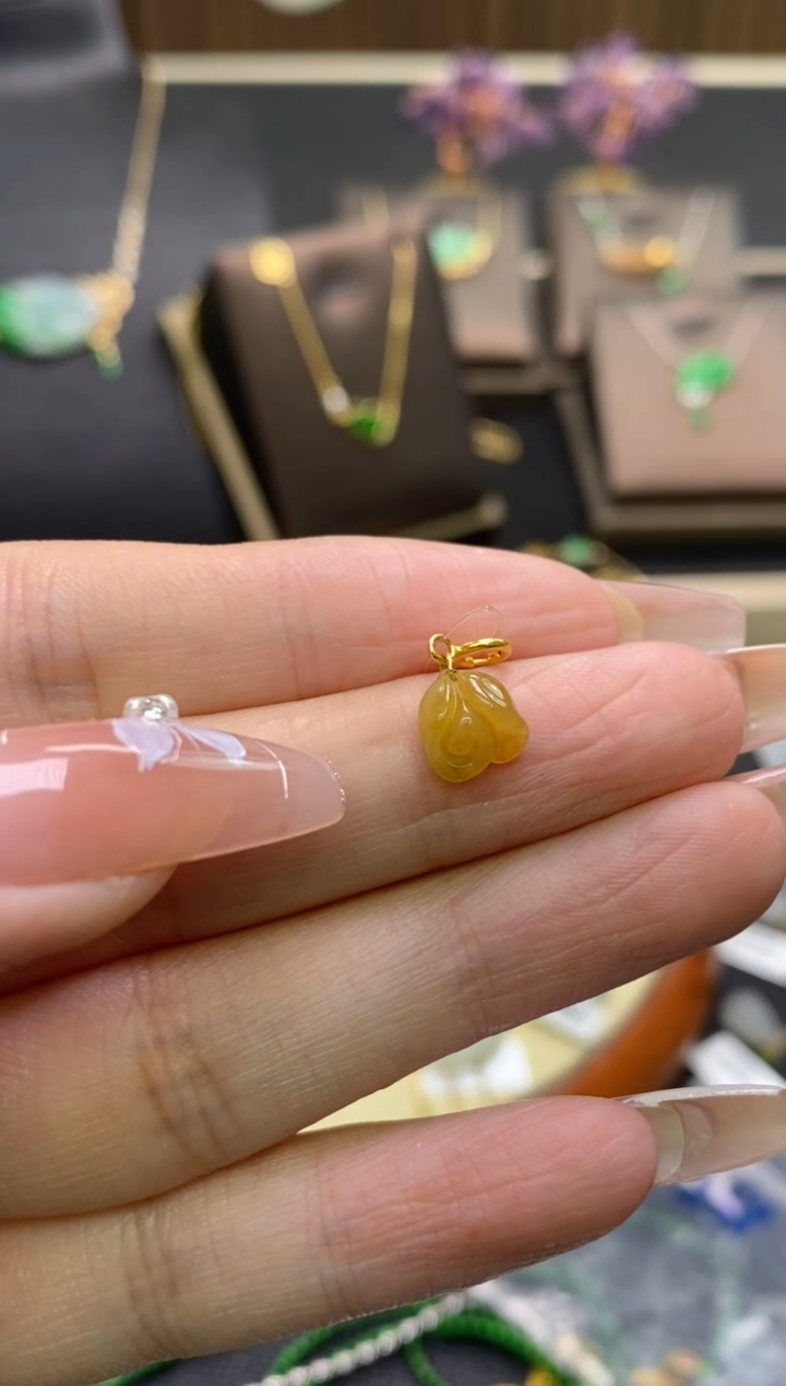 【闪购商品】翡翠颈饰18K金镶嵌净货16043