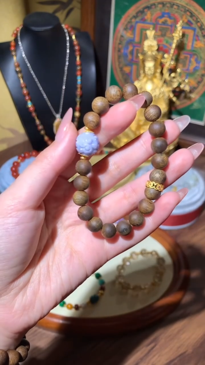 【闪购商品】沉香手把件沉香手串18K