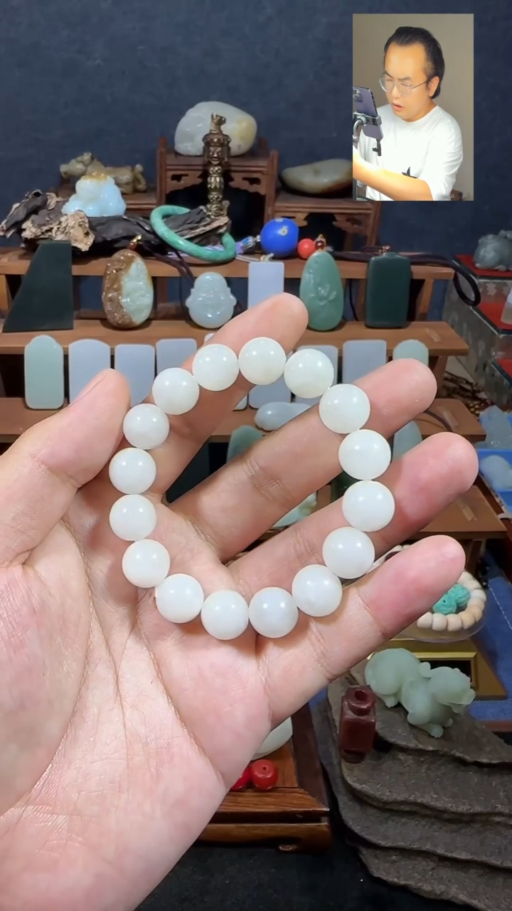 和田玉未镶嵌颈饰福利白玉圆珠