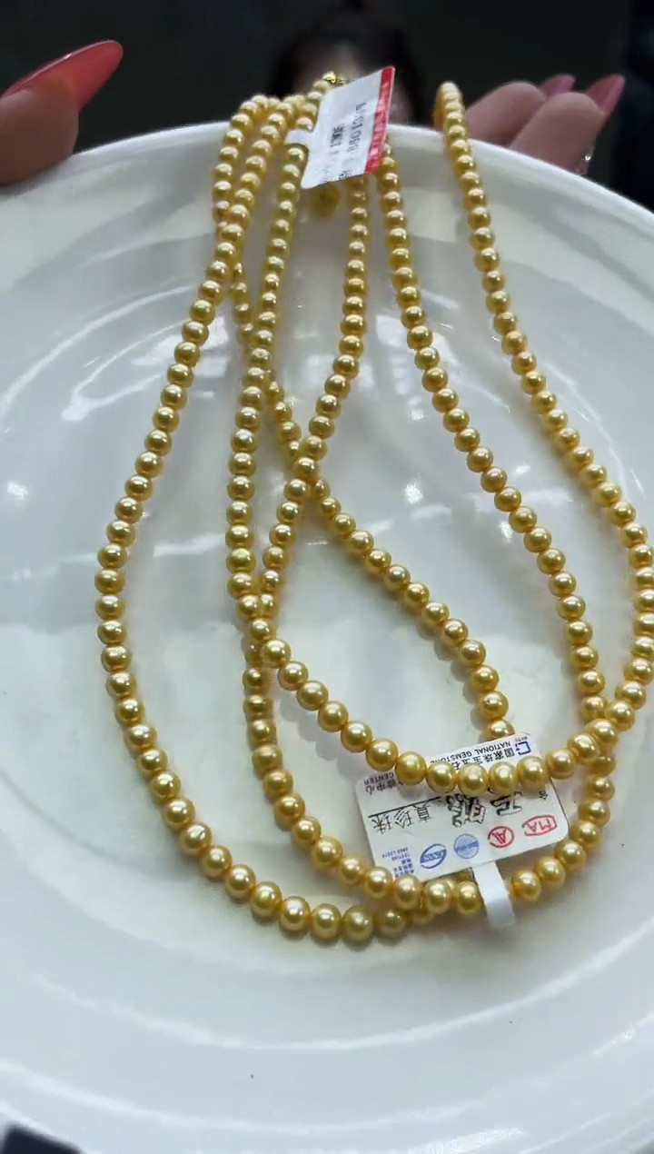 未镶嵌项链淡水珍珠黄色系小米项链