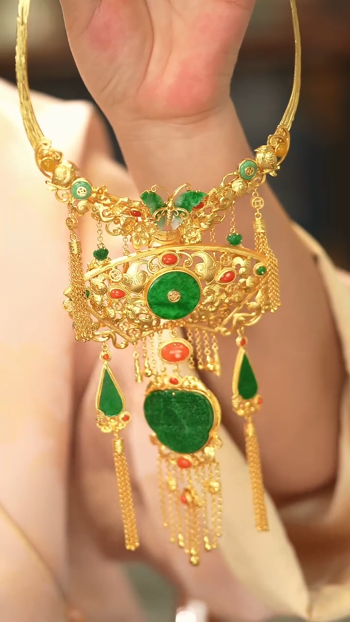 【闪购商品】翡翠项圈银S925镶嵌新款