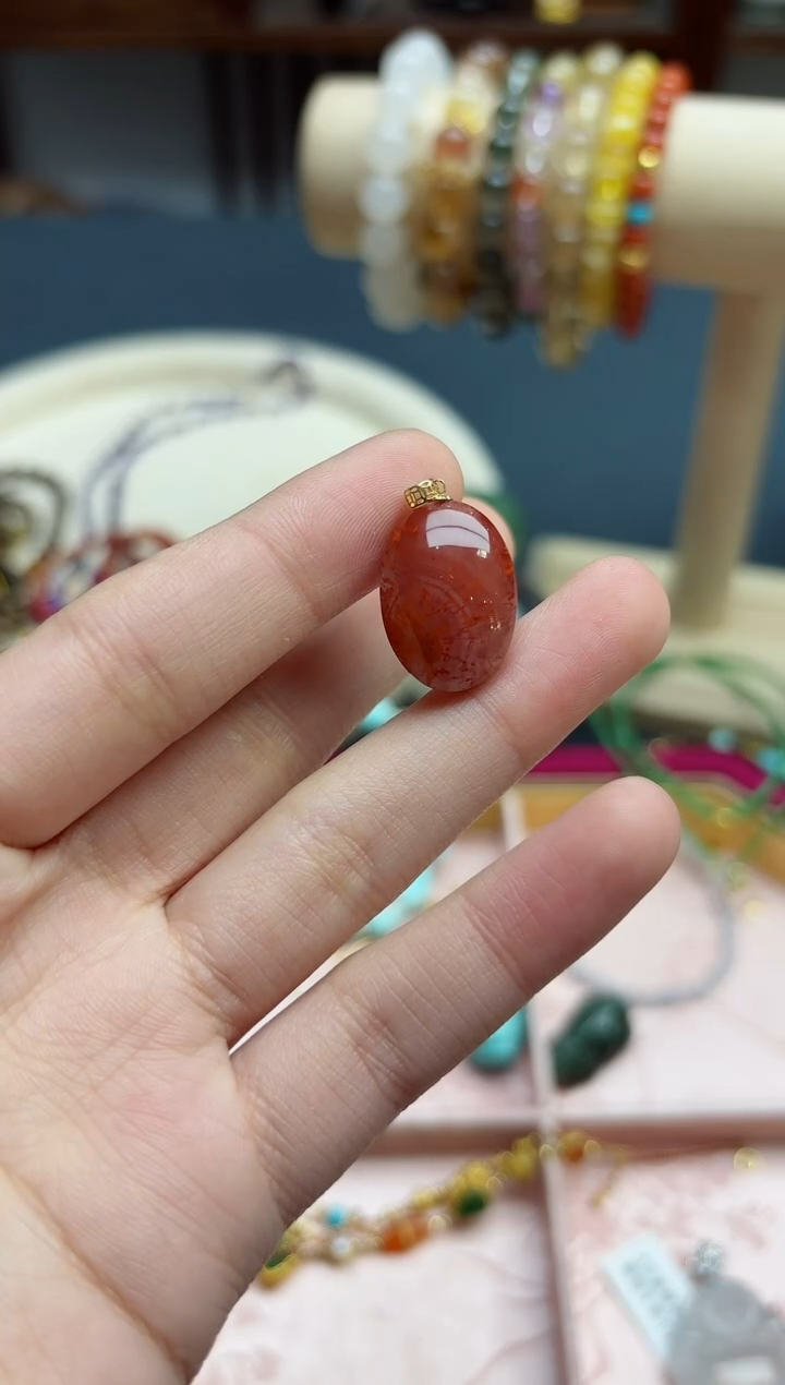 【闪购商品】南红玛瑙配饰18K金镶嵌18k金南红配饰*1 JMC赠链