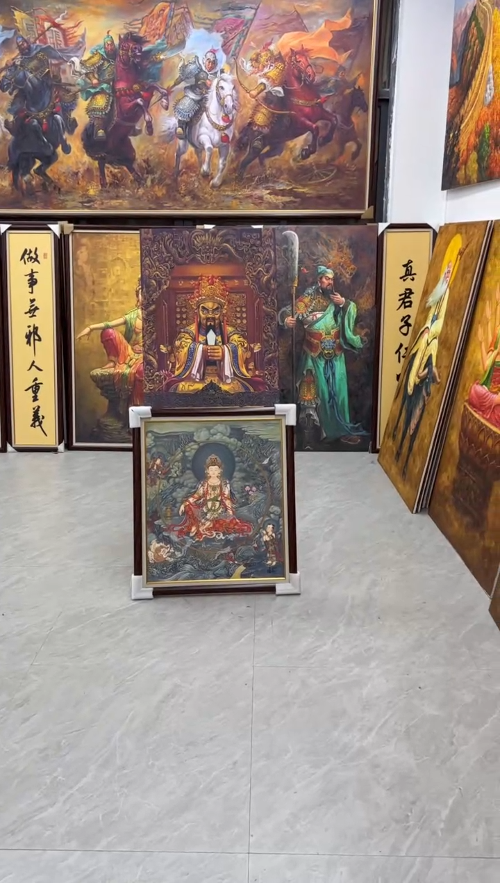 【闪购商品】书法定制 唐卡水月带框70*80