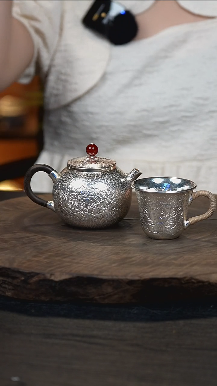 手工牡丹泡茶壶+1主人杯