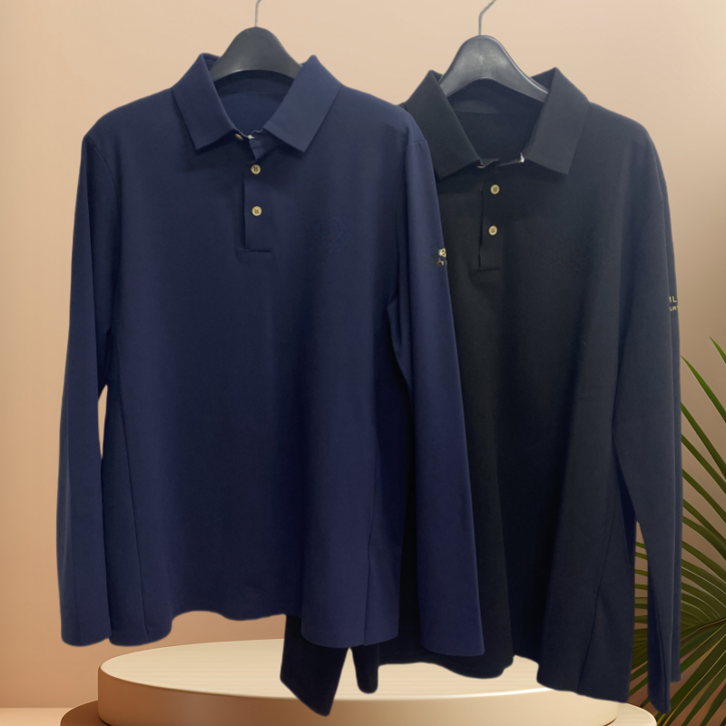 BYLF男款加薄绒POLO衫打底衫2024秋冬新款