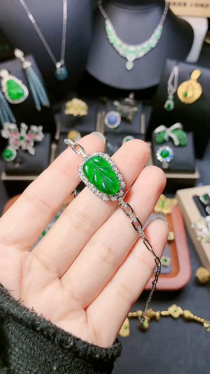 【闪购商品】翡翠手链银S925镶嵌手链
