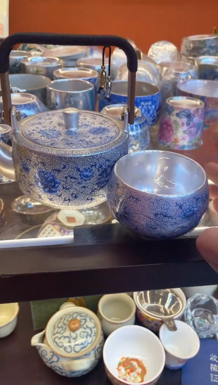 【闪购商品】@@@@@@@@@@掐丝银提梁壶带杯子