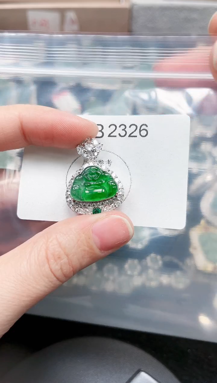 【闪购商品】翡翠颈饰未镶嵌赠皮绳2326