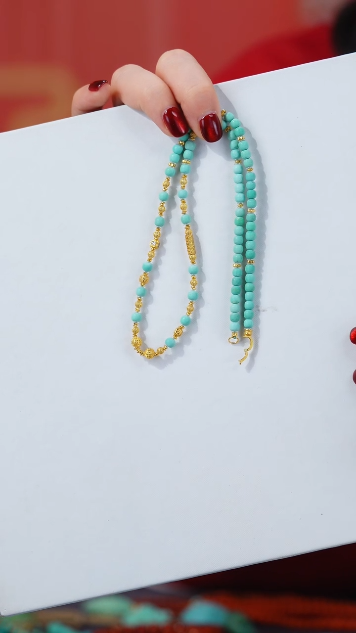 【闪购商品】绿松石项链18K金镶嵌1