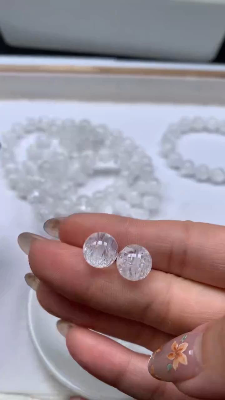未镶嵌珠宝半成品水晶M603 白超七 10mm 1个8.8元