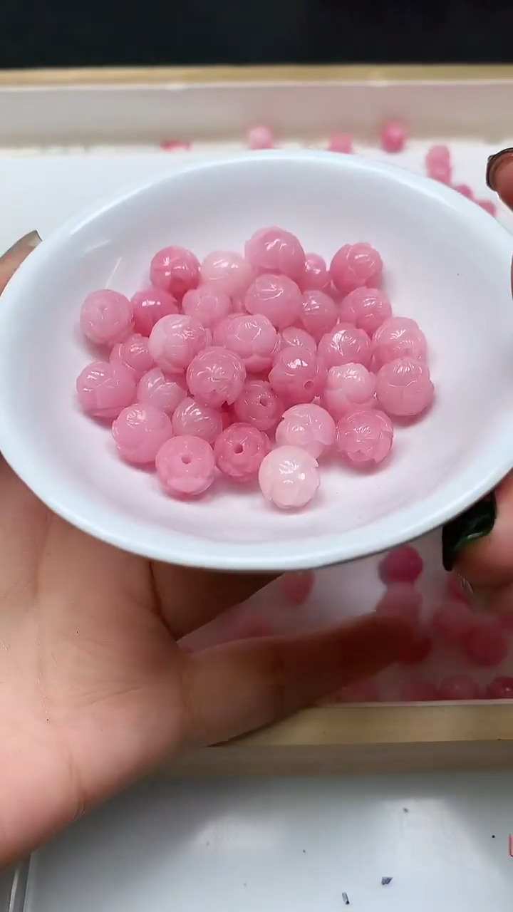 未镶嵌散珠拼合珍珠（马贝珠）D346 紫贝莲花珠10mm6个5.8元