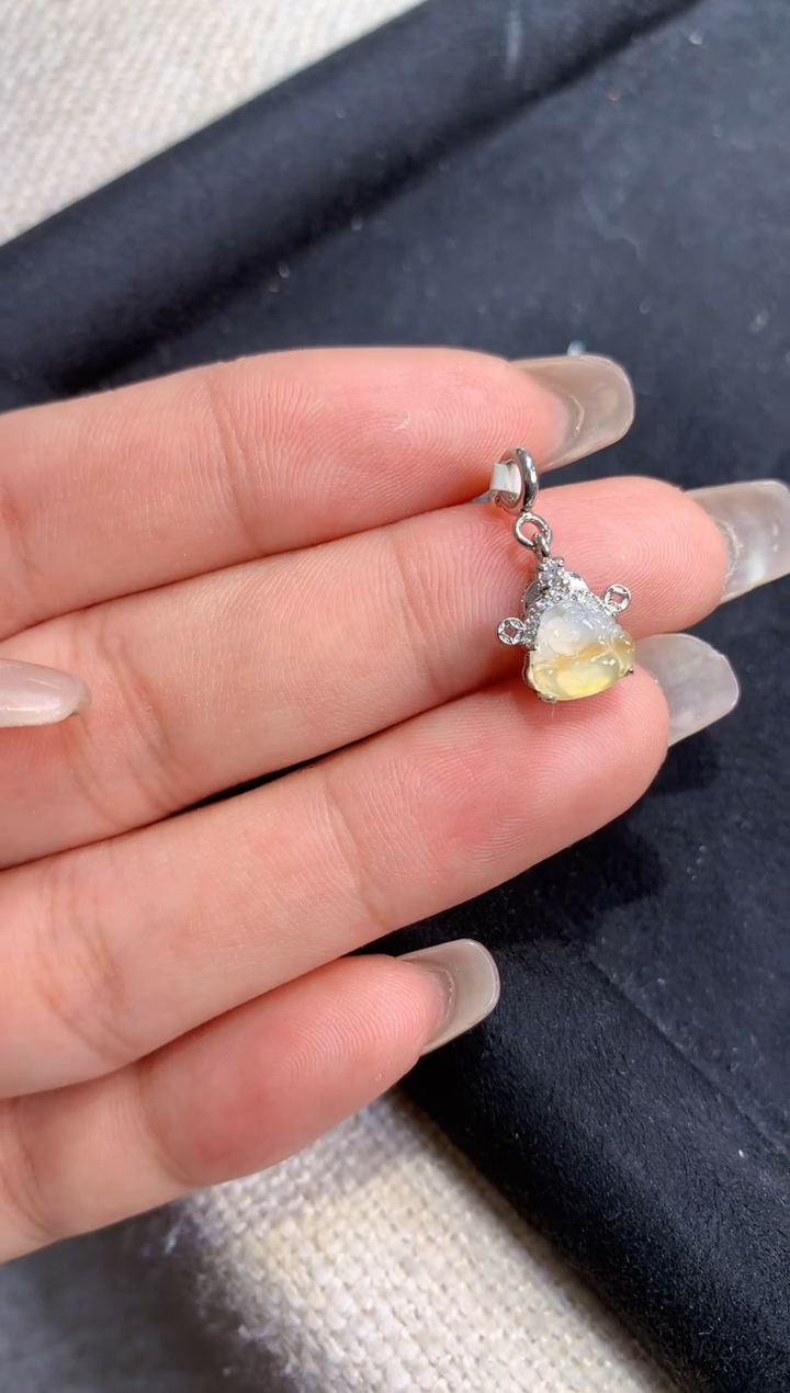 翡翠银S925镶嵌吊坠(不含链)【挽石珠宝】佛公