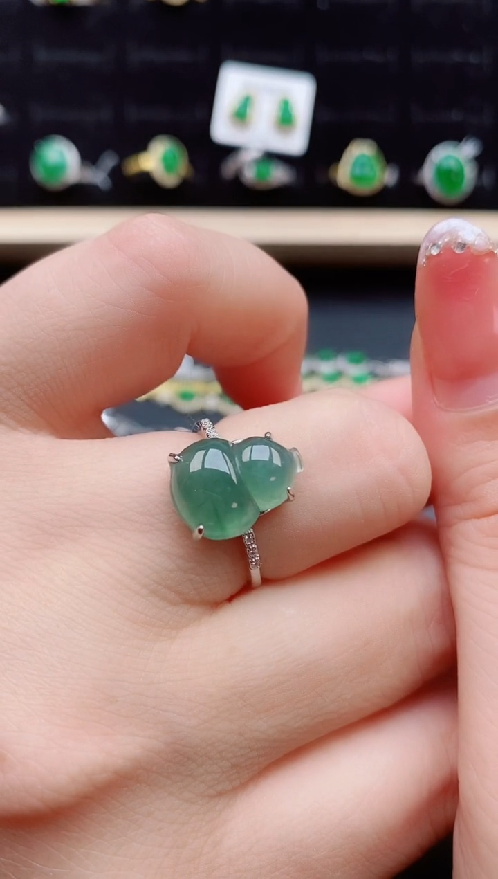 【闪购商品】翡翠戒指银S925镶嵌12121